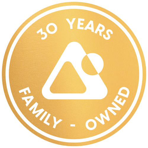 30 years in business family owned badge